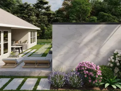 3D Exterior Scene 3D model design garden and landscape 3D 3D model 9