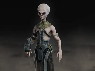 Alien Low-poly 3D model