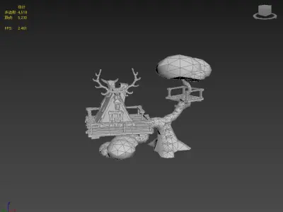 Cartoon Tree House Low-poly 3D model