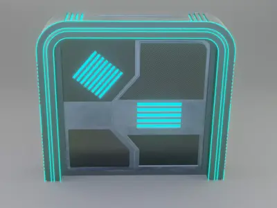 FUTURISTIC SCI-FI LOW GATE FULLY RIGGED AND ANIMATED Game Ready Low-poly 3D model