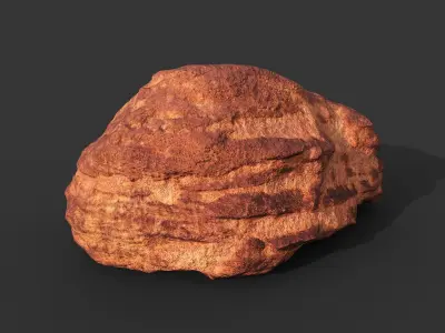 Low poly Sandstone Rock Modular 210131 Low-poly 3D model