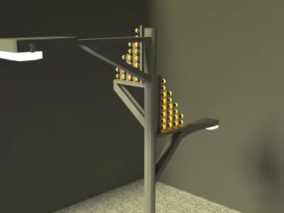 Street Lamp Low-Poly Low-poly 3D model