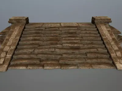 stair brick chimney Low-poly 3D model