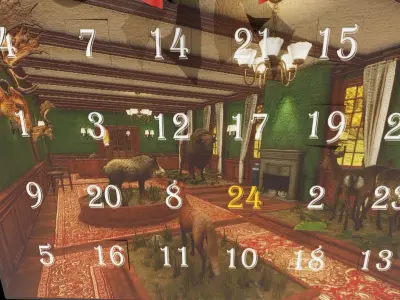 The Hunter Christmas Advent Calendar Free low-poly 3D model