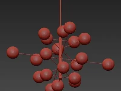 Mid Century Globe Chandelier 3D model