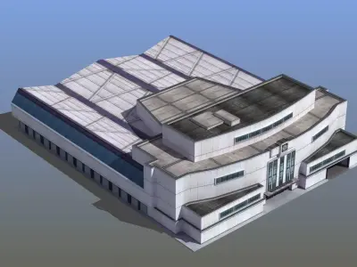 Bus Terminal Low-poly 3D model