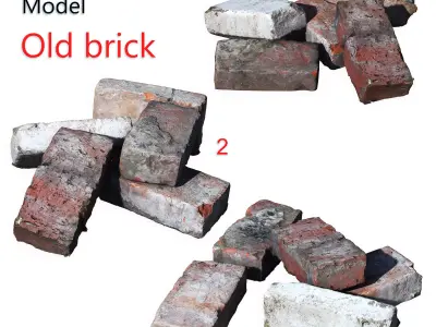 Ultra realistic Old Brick Scan 8k HD Low-poly 3D model order