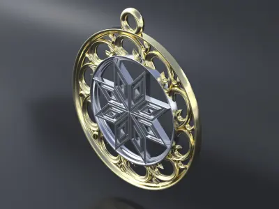 Amulet ancient slavic nordic sun symbol  3D print  or CNC model  3D print model