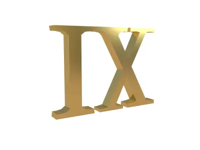 Roman Numerals 9 v1 002 Low-poly 3D model