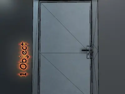 Animated Metal Door Version 2 Low-poly 3D model