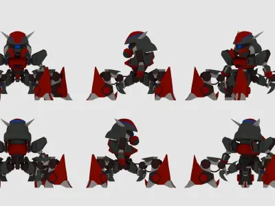 Super Mecha 4 - Azalong of Code Name AZ30 Low-poly 3D model