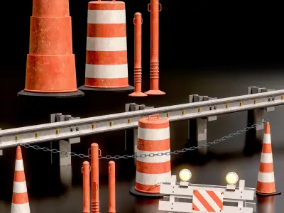 Street Asset Set 02 Low-poly 3D model