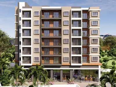 Modern Mixed-Use Apartment Building 3D model