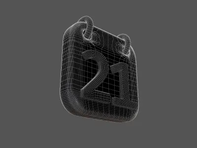 Calendar Icon 21 v1 001 Low-poly 3D model