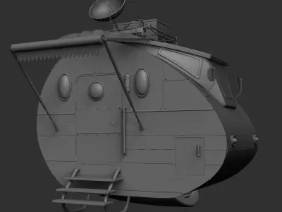 Stylized Cartoonic spaceship 3D model