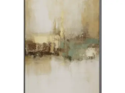 Set of 3 Abstract Paintings in Frames 3D model buy