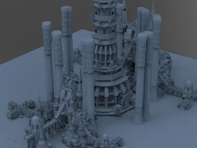 Alexandrian labyrinth Temple  pillars 3D model