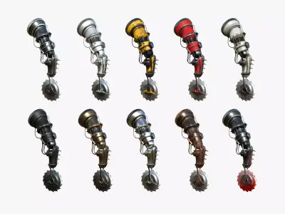 10 Robotic Arm A Collection - Character Design SciFi 3D Model Pack