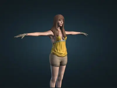 Diana POSE CHATACTER Low-poly 3D model