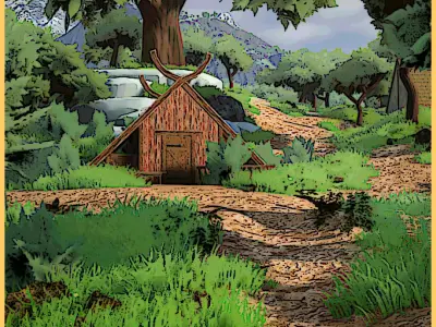 Modular Stylized Medieval Village Kit Low-poly 3D model