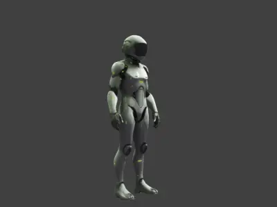 Rigged And Animated Sci-fi Character Low-poly 3D model