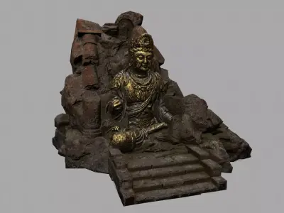 buda 4 rock Low-poly 3D model