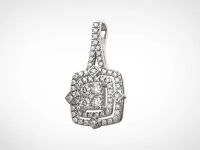 PE08 Classic Solitaire Pendant half ct CAD STL 18K  3g 3D print model