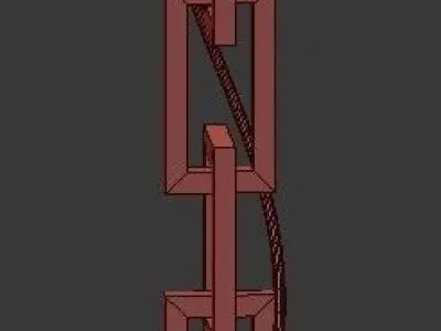Untitled five light chandelier in brass with shades 3D model