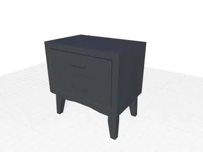 Drawer Nightstand in Brown Cherry 3D model