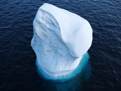 Iceberg floating in ocean Low-poly 3D model