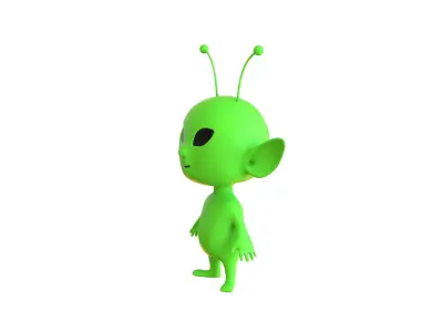Low-Poly Cartoon Alien 01 Animated  Low-poly 3D model