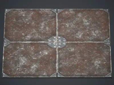 Sci-fi Floor Metal Plates 1 PBR Game Ready Low-poly 3D model