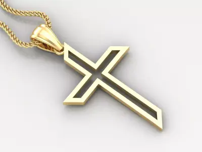 High Cross Pendant Light Gold 18K 4CP042 3D print model