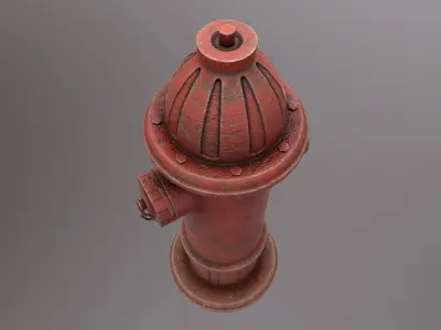 Fire Hydrant Free low-poly 3D model 5