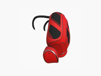 SciFi Backpack H09 Red - Fashion Character Design Low-poly 3D model