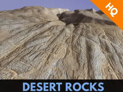 Cliffs Surface Mountain Desert Terrain Landscape PBR Low Poly 06 Low-poly 3D model