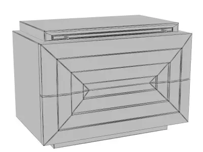 Barry wooden nightstand with two drawers 3D model