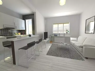 Kitchen Living Room 3D model