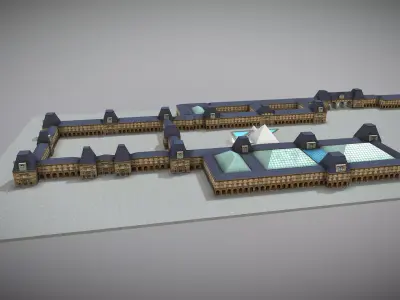 Louvre Museum Low-poly 3D model