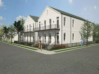 exterior model two story townhomes 3D model