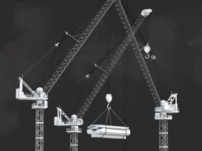 Construction Tower Crane Low-poly Low-poly 3D model