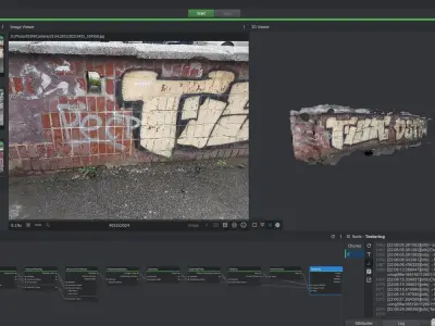 3DF Zephyr - The Wall 2 Low-poly 3D model