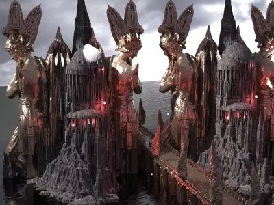 Apollo Sun God Temple of Gold 3D model