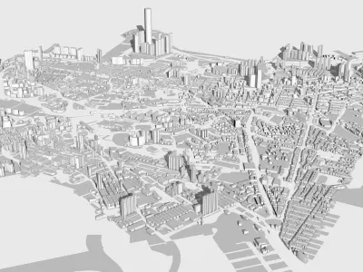 Hong Kong City Low-poly 3D model