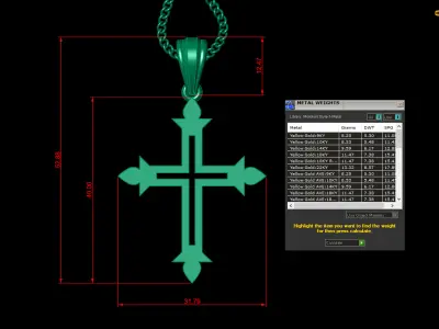 Cross Light Gold 4CP021 3DM STL 3D print model