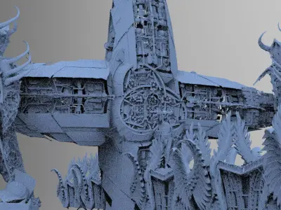 Ocean Cyberpunk Atlantis Tower 3D model