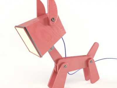 Puppys Adjustable Wooden Table Lamp 3D Model Pack