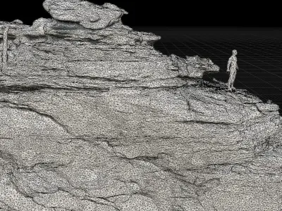 PBR Rocks Stone Forest Cliff Big Drone scan 3D model