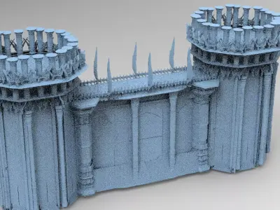 Ornate Elden Celtic Ring Bridge Towers Huge 3D model