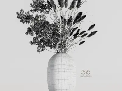 plants bouquet vase 25 3D model